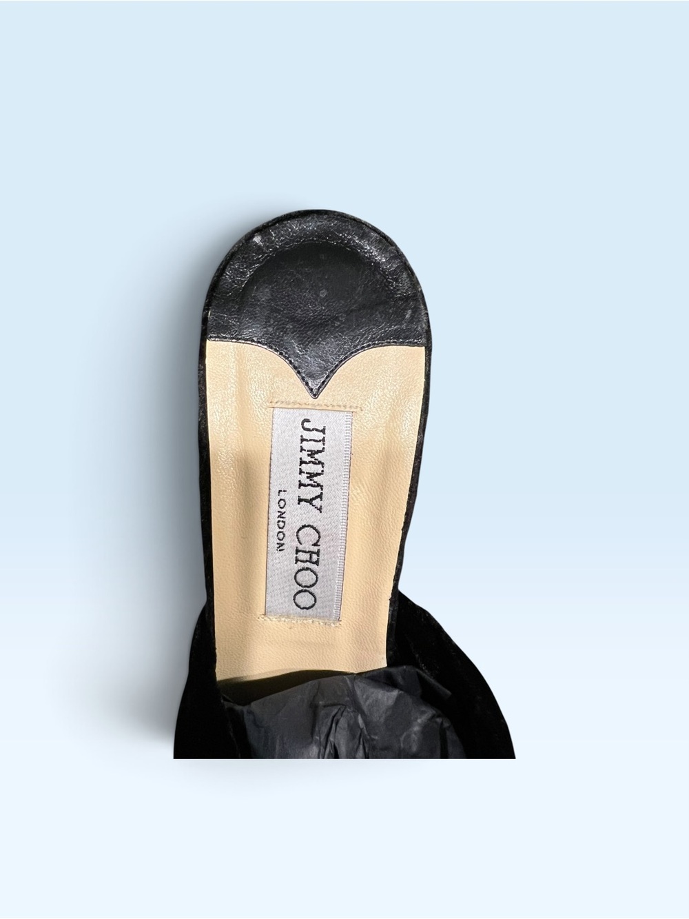 Jimmy Choo Black Velvet Rhinestone-Trim Slide Mules - Picture 11 of 16